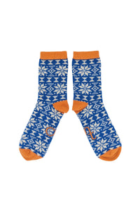 Catherine Tough Women's Lambswool Fair Isle Ankle Socks