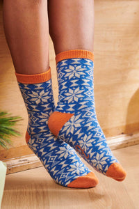 Catherine Tough Women's Lambswool Fair Isle Ankle Socks