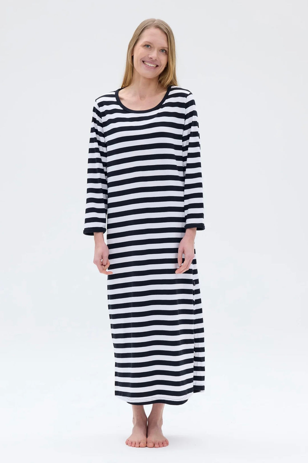 Ratia Fanni Black White Stripe Gown
