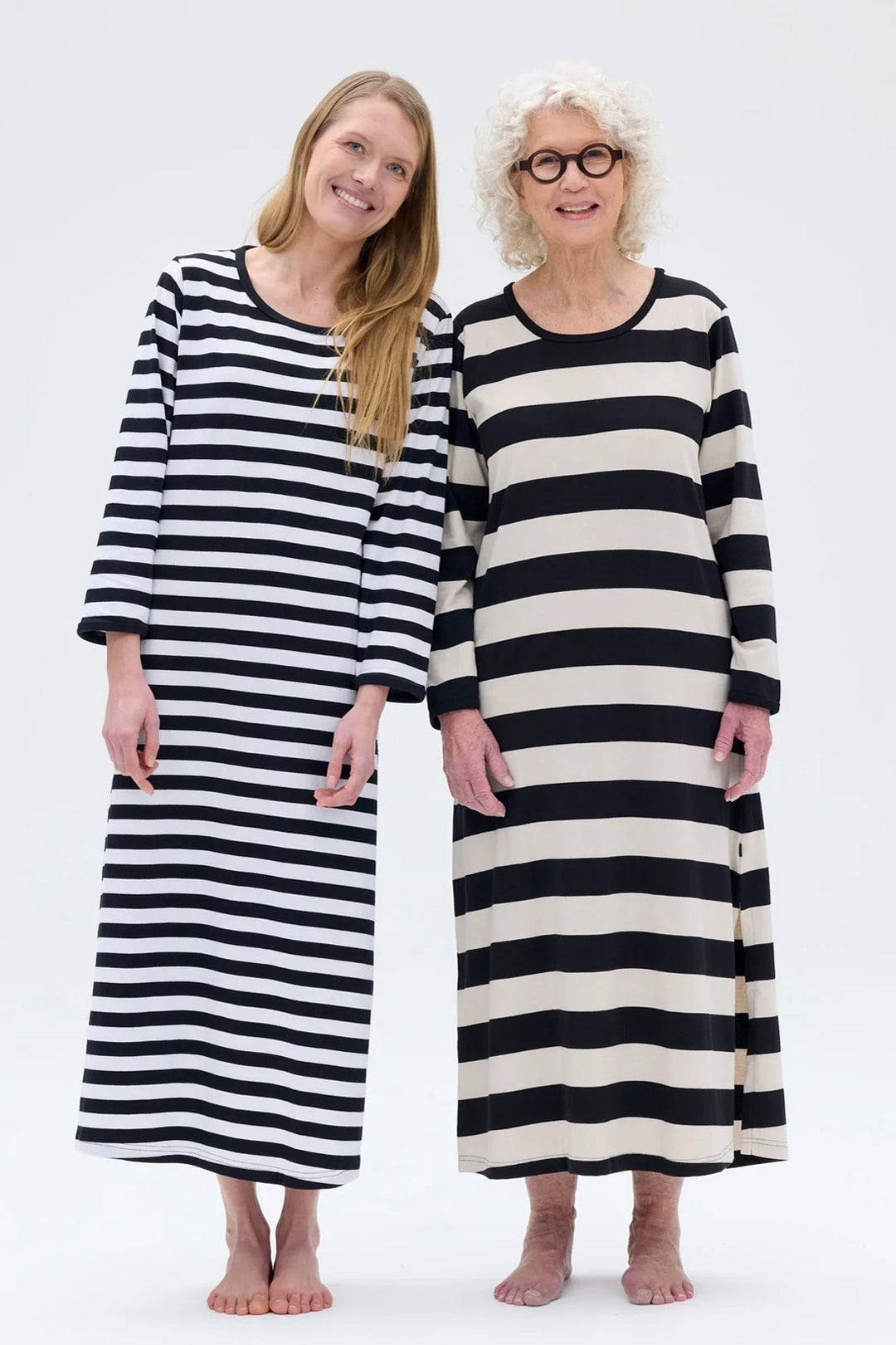 Ratia Fanni Black White Stripe Gown