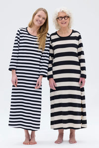Ratia Fanni Black White Stripe Gown