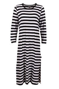 Ratia Fanni Black White Stripe Gown