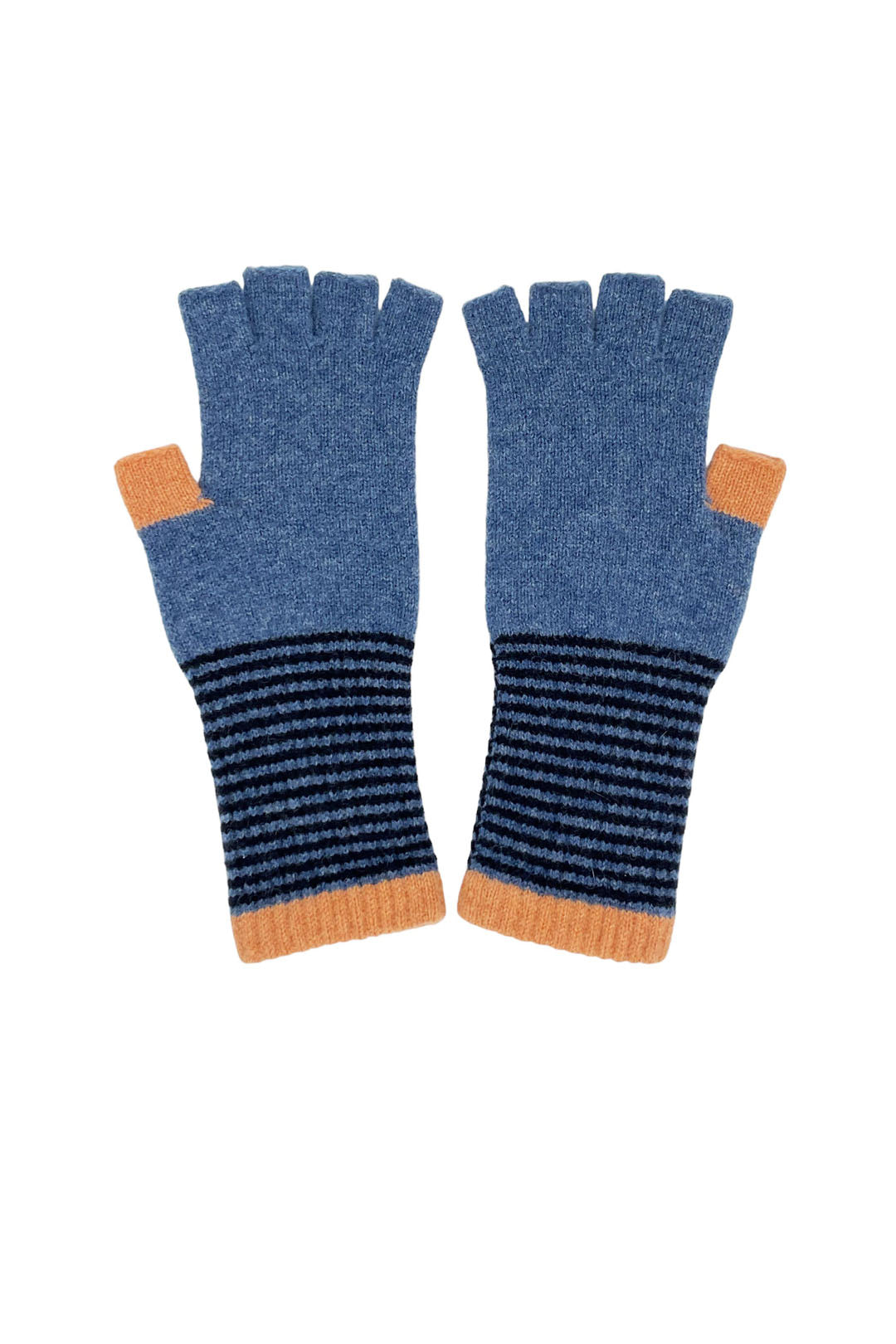 Catherine Tough Women's Lambswool Fingerless Gloves Denim