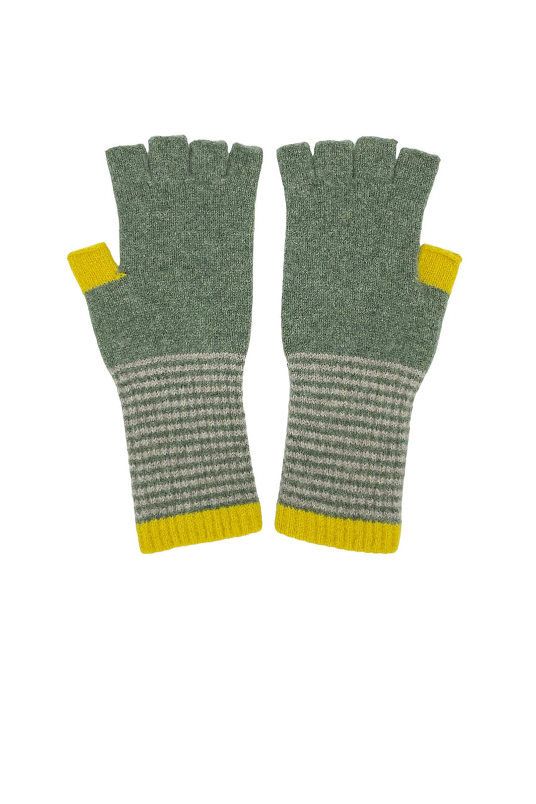 Catherine Tough Women's Lambswool Fingerless Gloves Green
