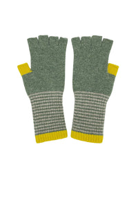 Catherine Tough Women's Lambswool Fingerless Gloves Green