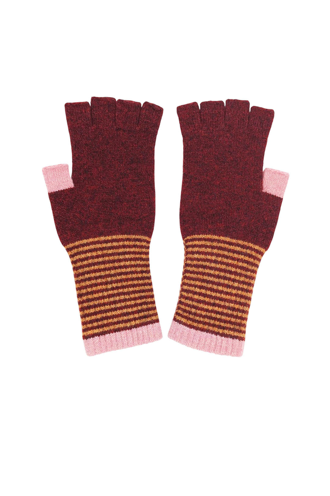 Catherine Tough Women's Lambswool Fingerless Gloves Burgundy