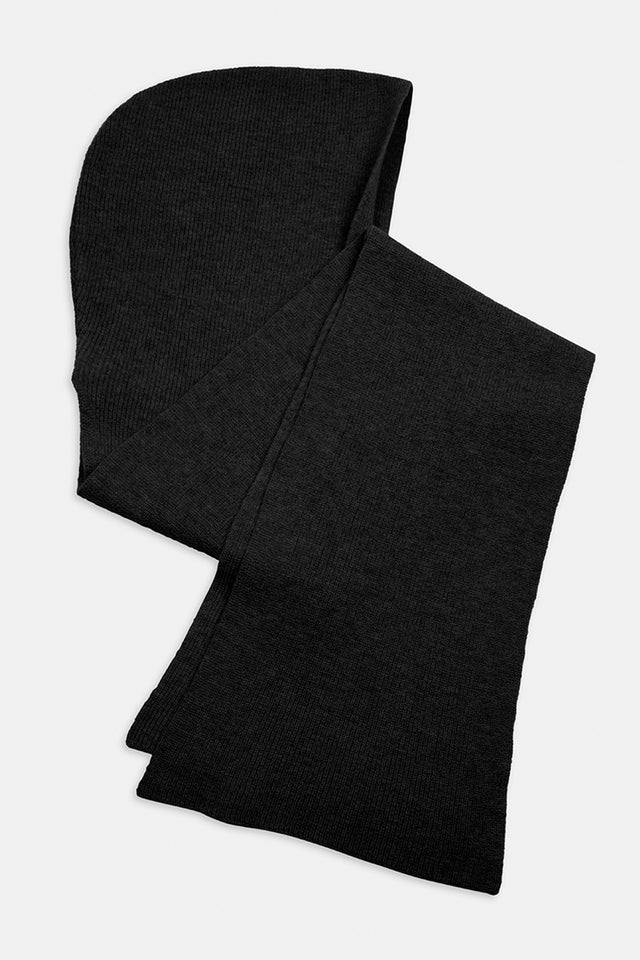 Piironki Helsinki Merino Wool Hooded Scarf Black