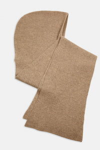 Piironki Helsinki Merino Wool Hooded Scarf Beige