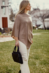 Piironki Helsinki Leea Merino Wool Poncho Beige