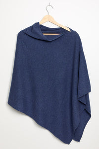 Piironki Helsinki Leea Merino Wool Poncho Blue
