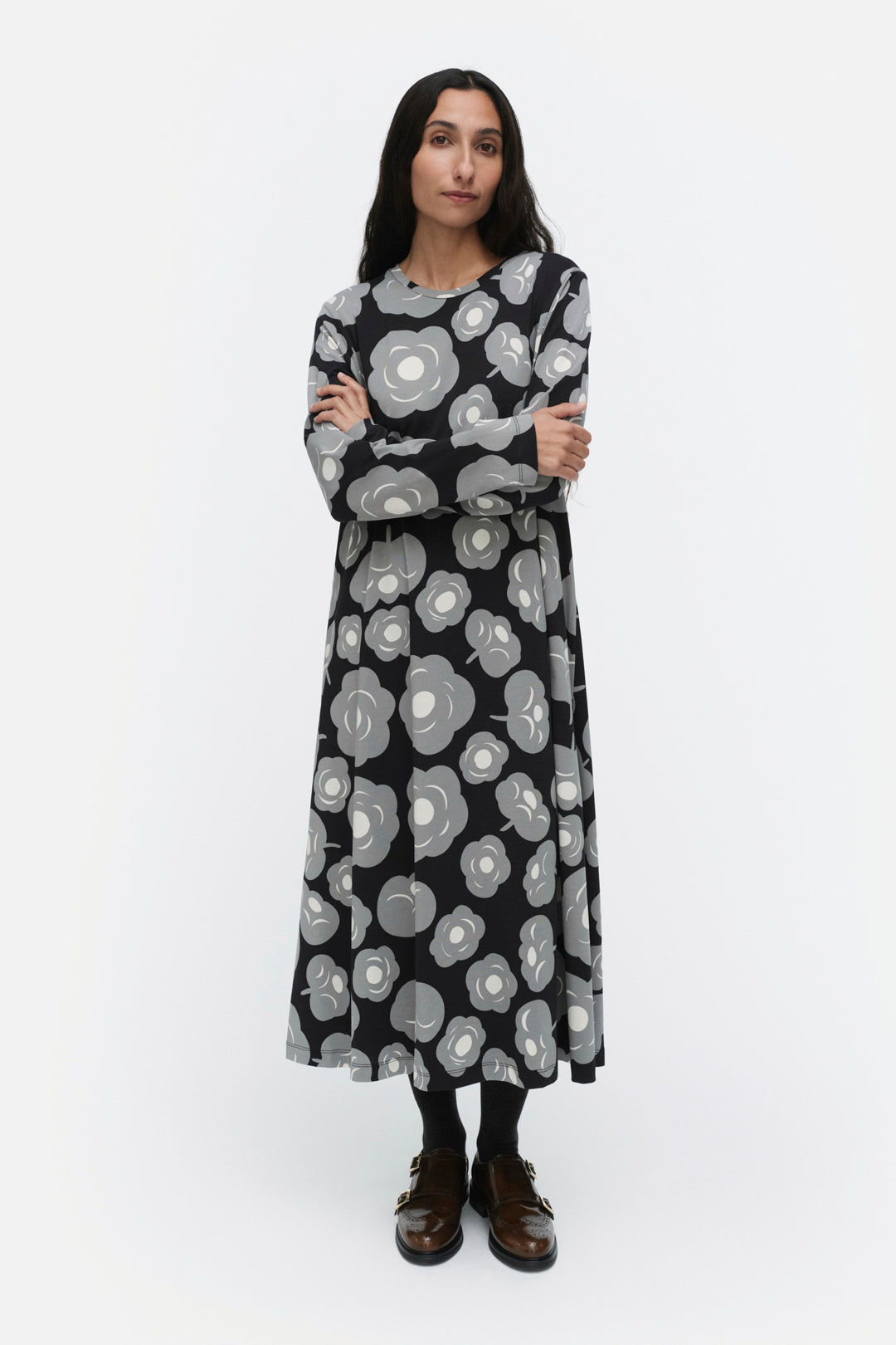 Marimekko Lehtokielo Tumma Jersey Dress
