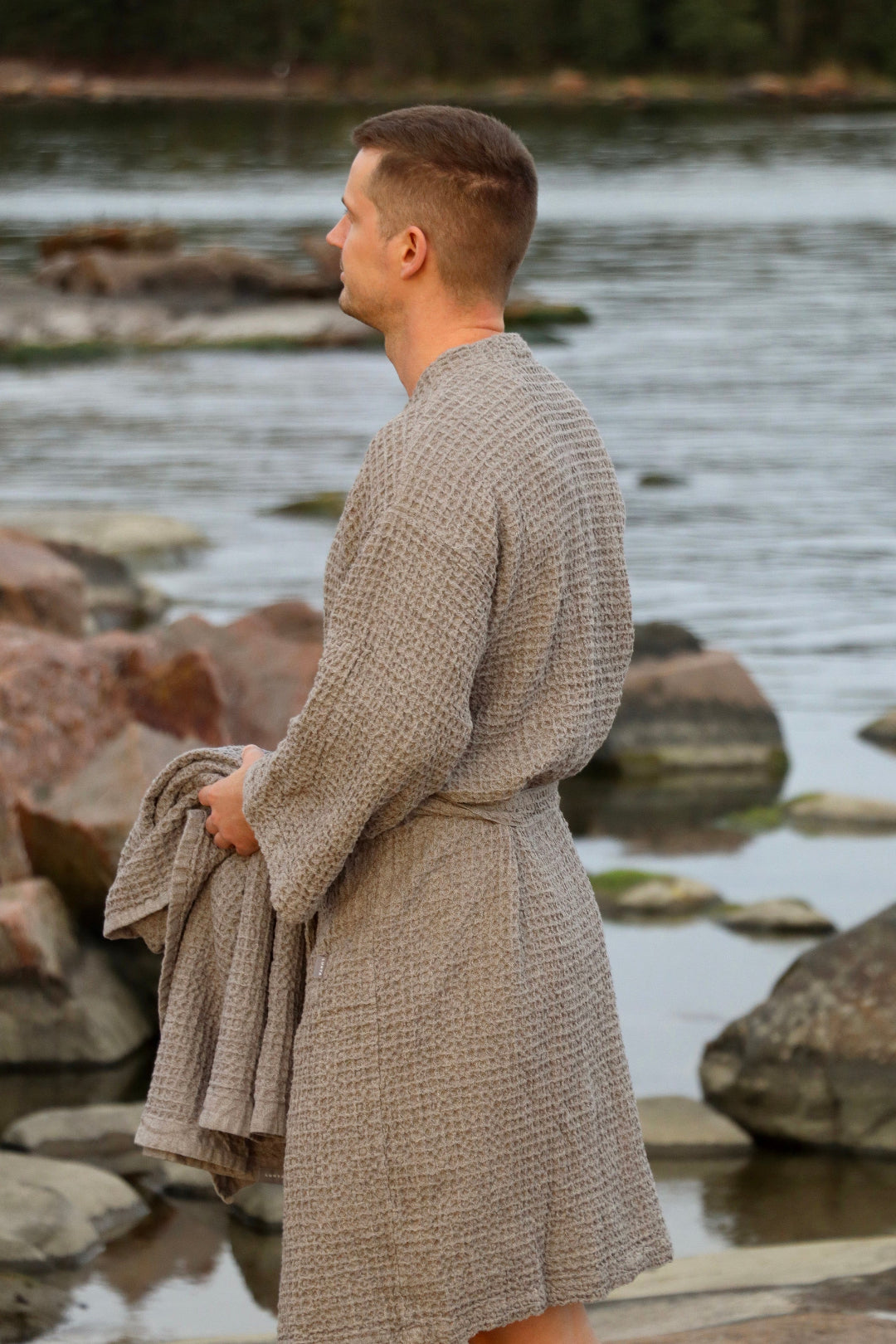 Luhta Linen Grey Bathrobe