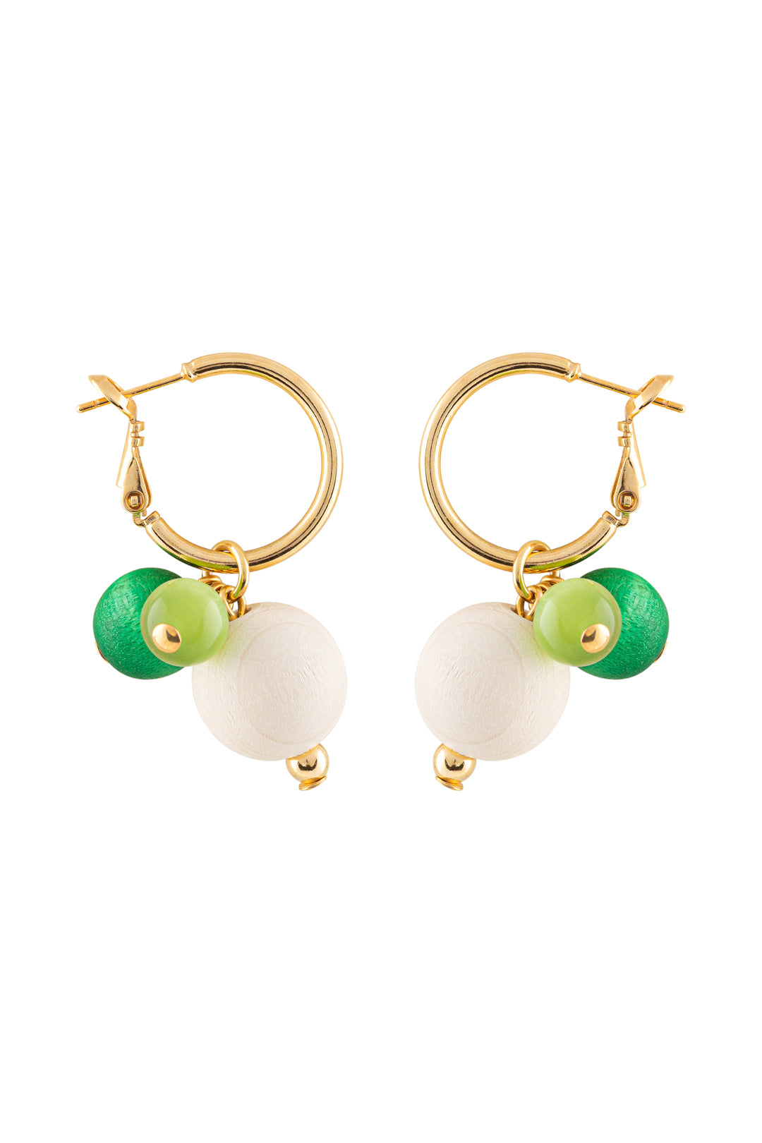 Aarikka Lydia Green/White Earrings