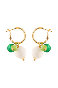 Aarikka Lydia Green/White Earrings