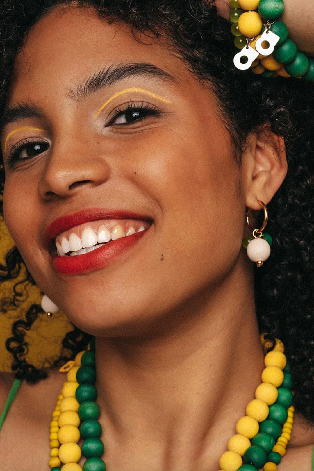 Aarikka Lydia Green/White Earrings