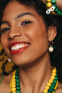 Aarikka Lydia Green/White Earrings