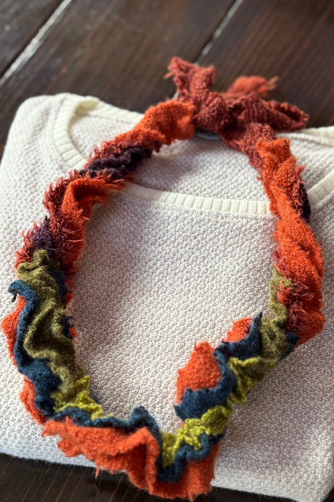 Knitworks Knitted Necklace Orange