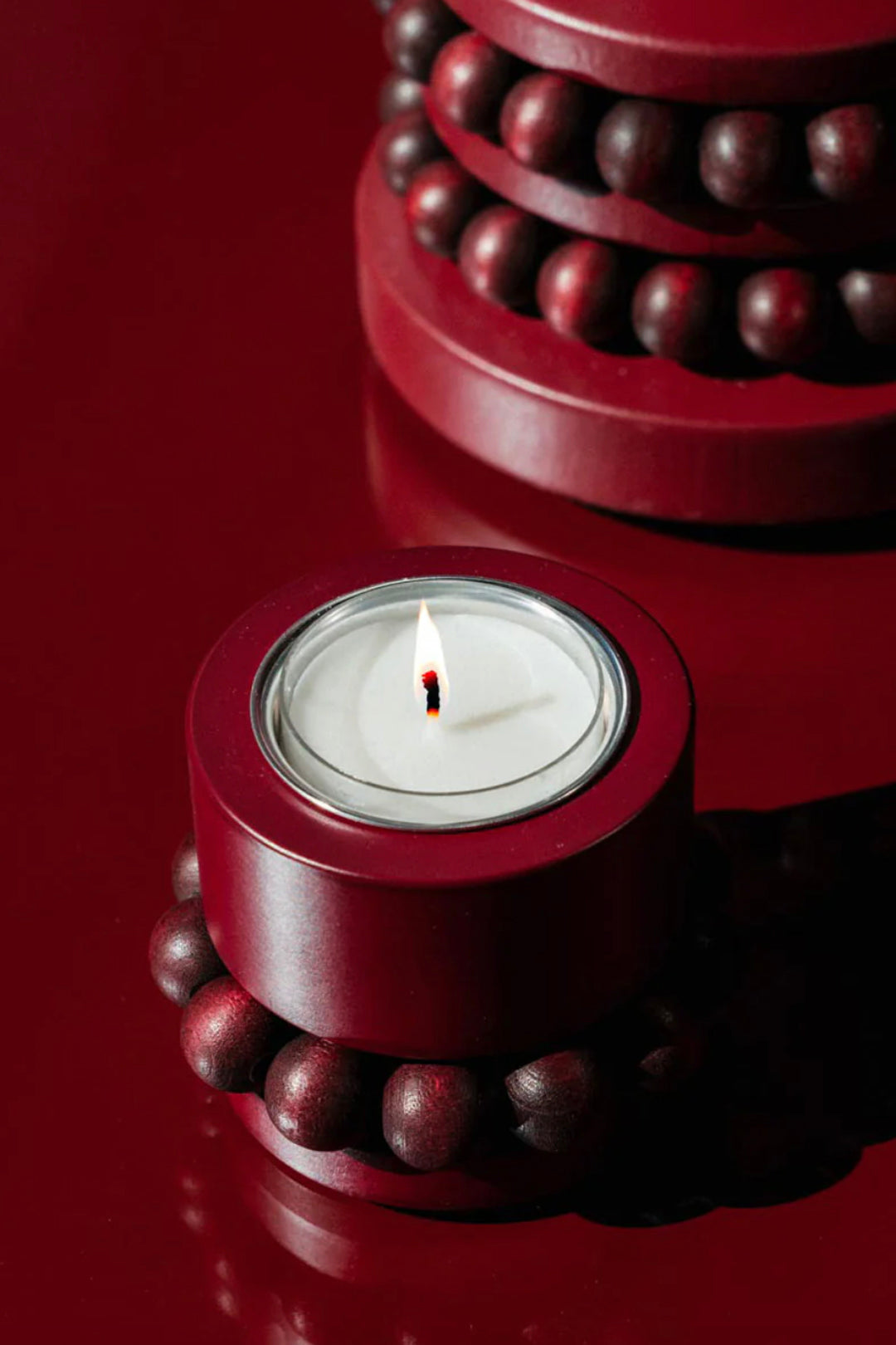 Aarikka Prinsessa Burgundy Tealight Candleholder