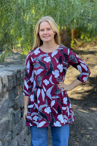 Ratia Pisara Rakastaa Ei Rakasta Wine Red Tunic