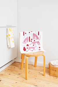 Kauniste Finland Safari Red Tea Towel