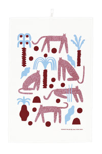 Kauniste Finland Safari Red Tea Towel