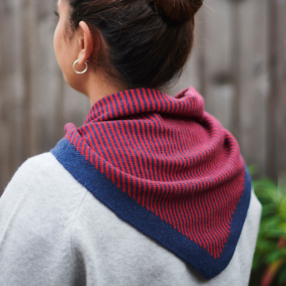 Catherine Tough Women's Lambswool Triangle Scarf Red
