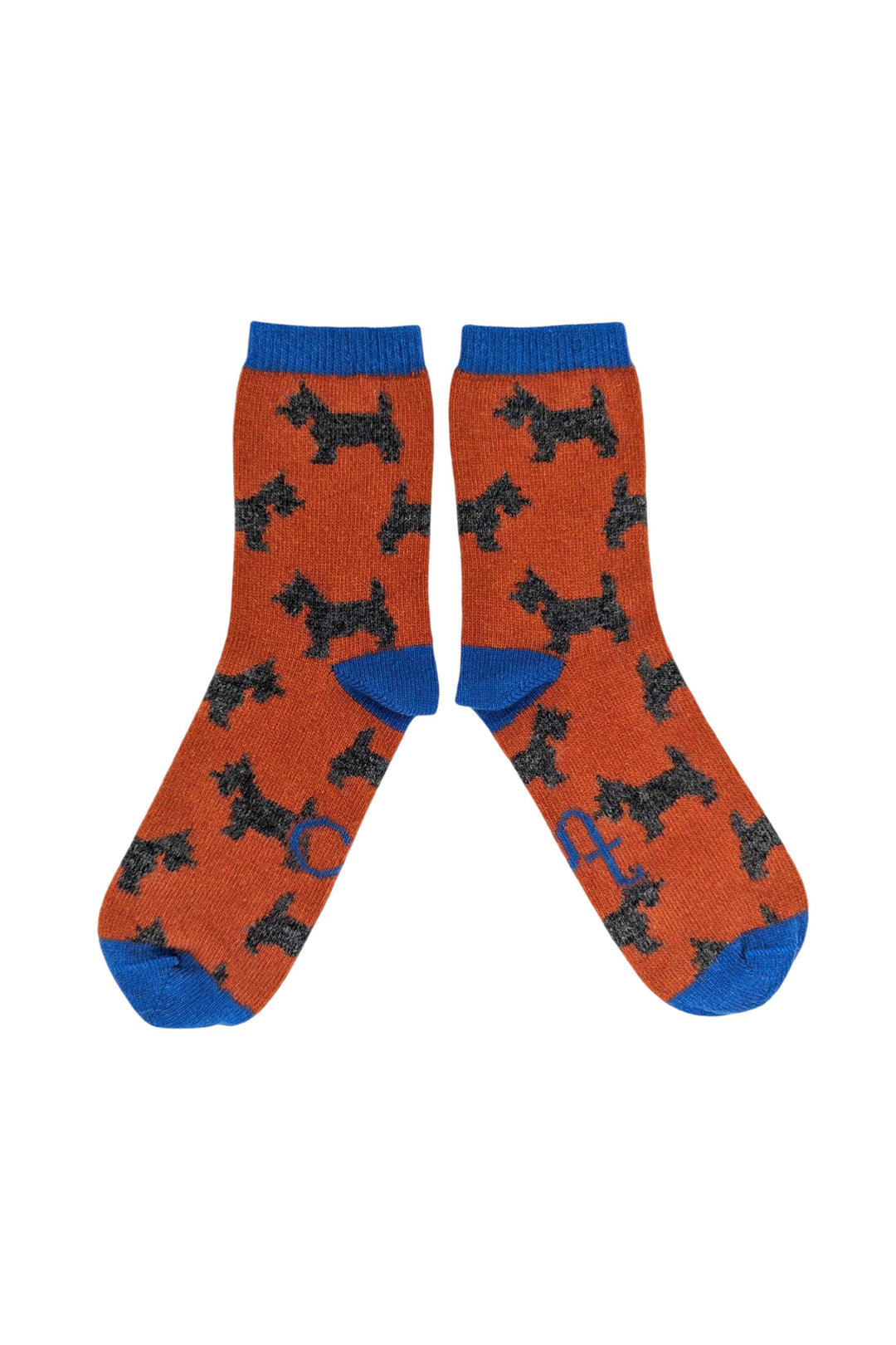 Catherine Tough Women's Lambswool Scottie Dogs Ankle Socks