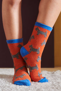 Catherine Tough Women's Lambswool Scottie Dogs Ankle Socks