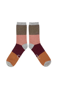 Catherine Tough Women's Lambswool Block Ankle Socks