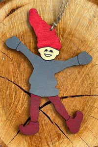 Swedish Wooden Tomte Ornament