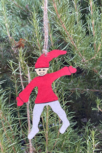 Swedish Wooden Tomte Ornament