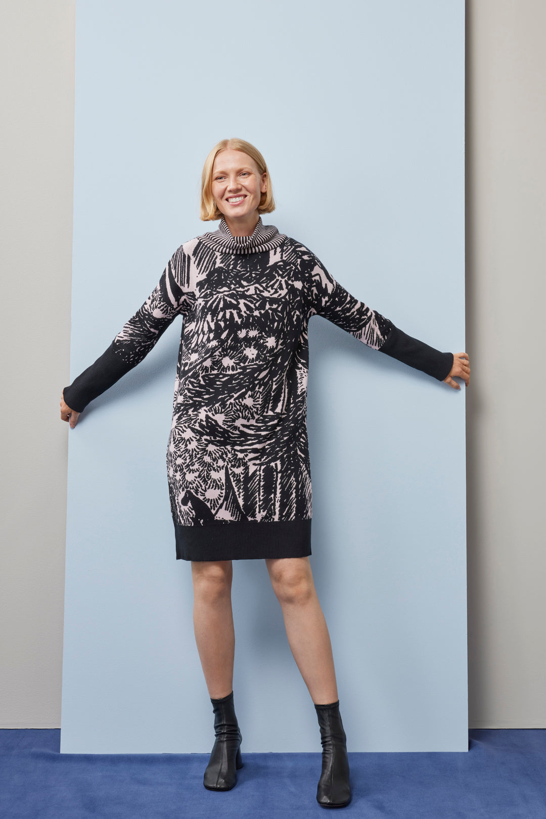 Papu Turtle Neck Dress Autumn Garden