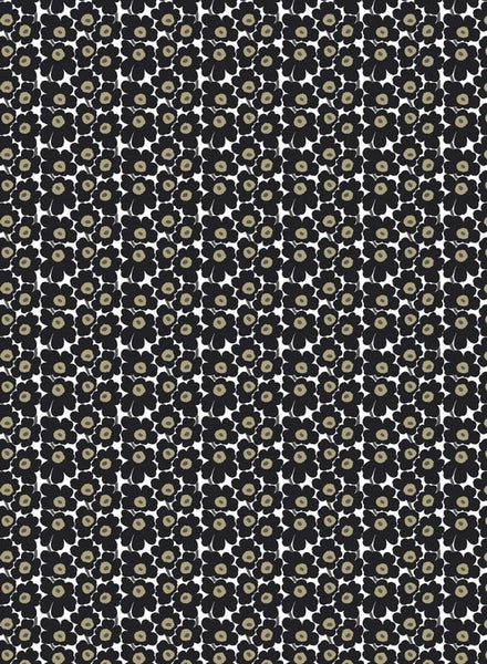 Marimekko Mini Unikko Black Fabric - Nordic Labels