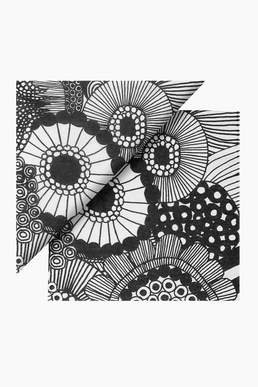 Marimekko Siirtolapuutarha Black Cocktail Napkins