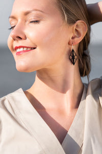 Valona Crystal 3D Black Earrings