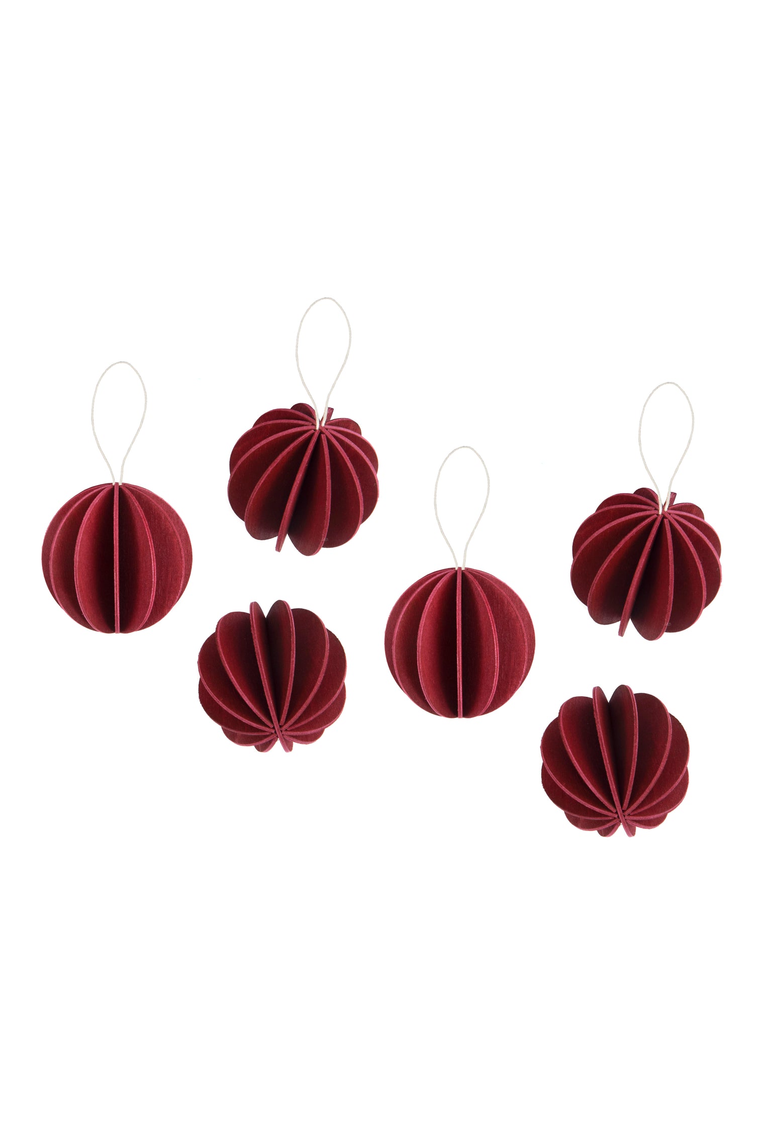 Lovi The Original Baubles 4cm Dark Red 6pc