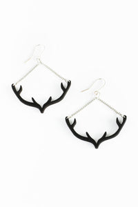 Valona Antler Swing Black Earrings