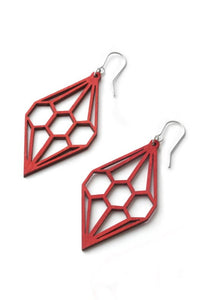 Valona Diamond 2D Red Earrings