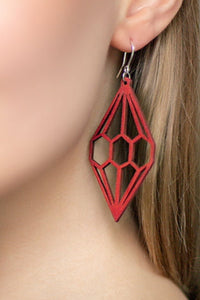 Valona Diamond 2D Red Earrings