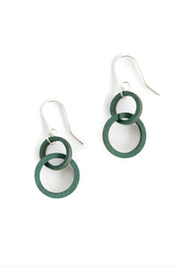 Valona Halo Mini Wood Green Earrings