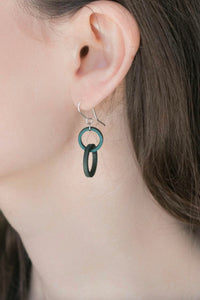Valona Halo Mini Wood Green Earrings