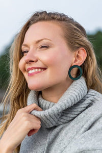 Valona Korona Circle Green Earrings