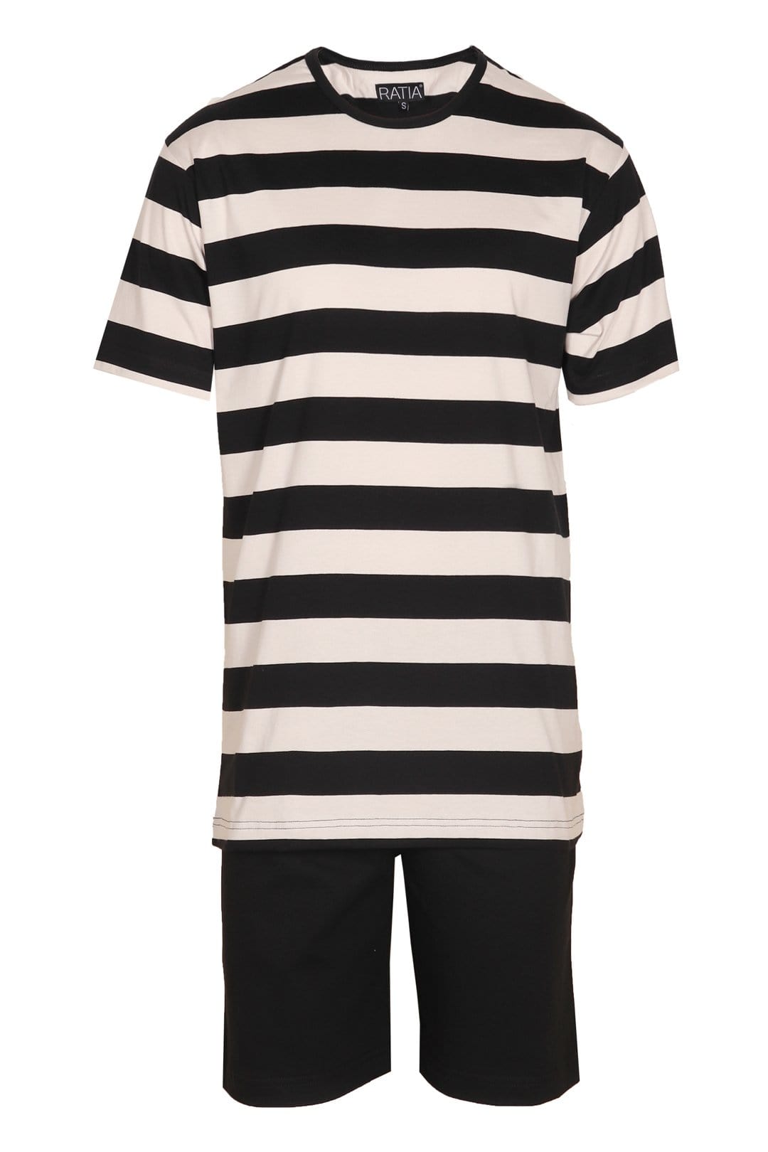 Ratia Black/Sand Stripe Men's Pyjama Set - Nordic Labels