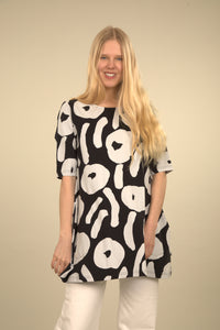 Ratia Pisara Nuppunen Grey/Black Tunic 2/3 Sleeves
