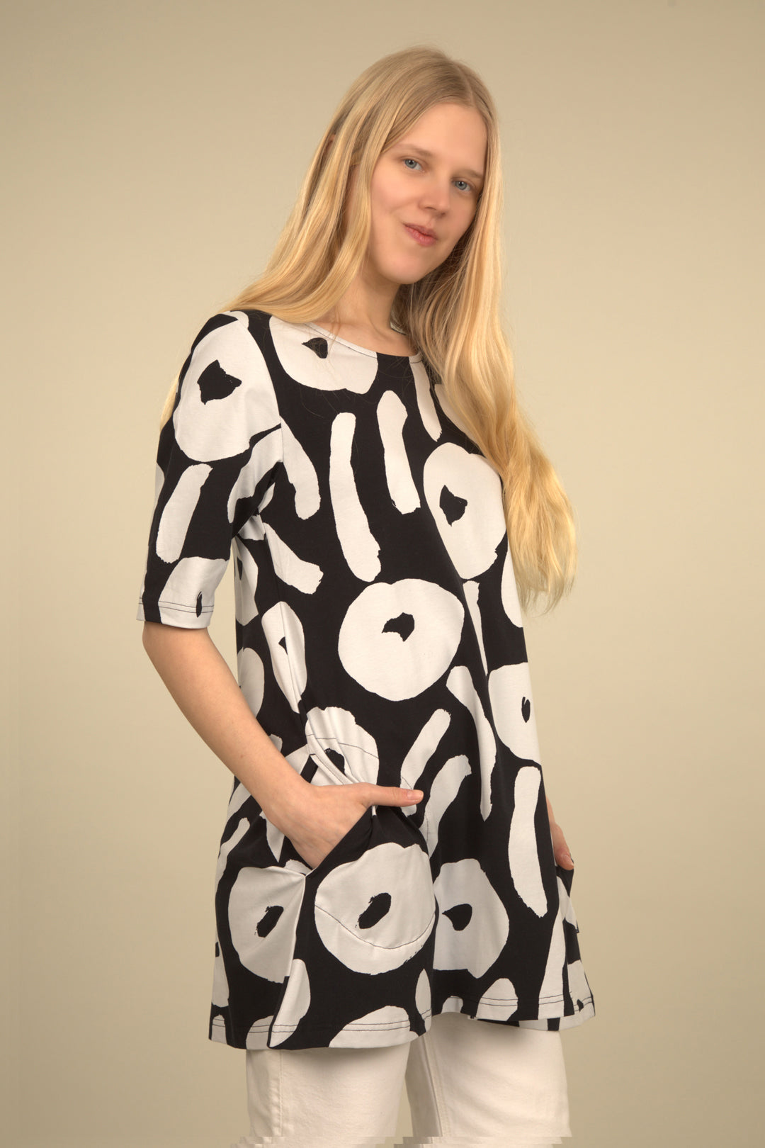 Ratia Pisara Nuppunen Grey/Black Tunic 2/3 Sleeves