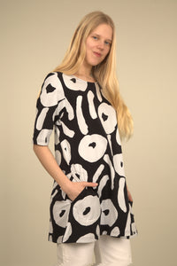 Ratia Pisara Nuppunen Grey/Black Tunic 2/3 Sleeves