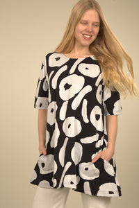Ratia Pisara Nuppunen Grey/Black Tunic 2/3 Sleeves