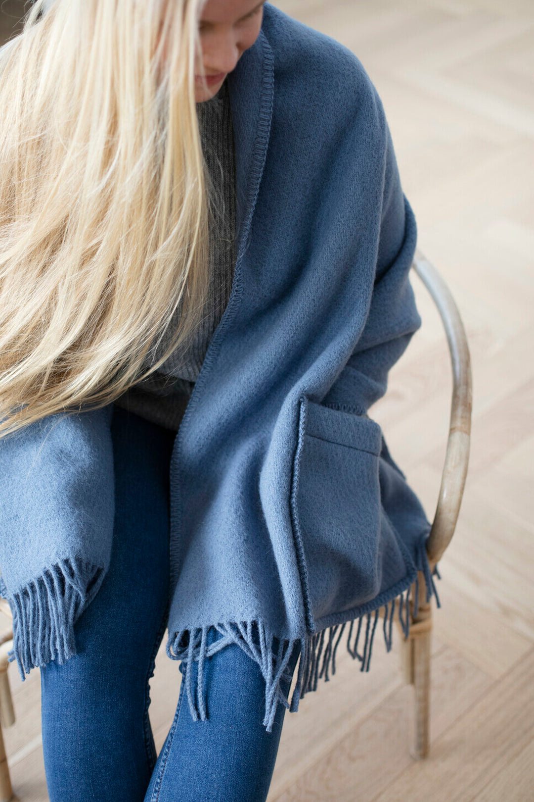 Lapuan Kankurit Uni Pocket Shawl Rainy Blue