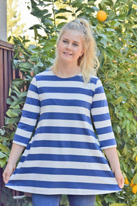 Ratia Pisara Blue Wide Stripe Tunic