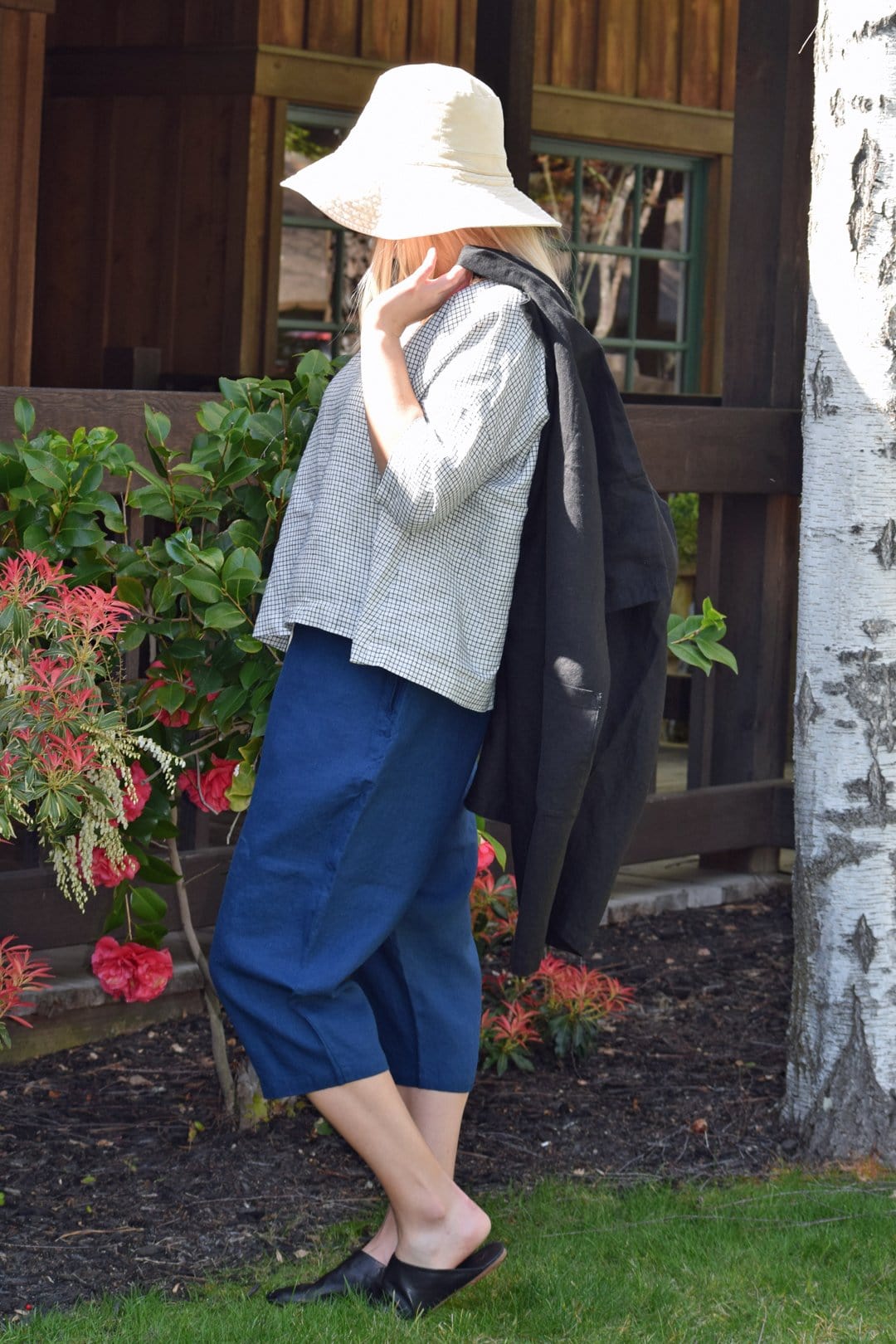 Linen Tokyo Wide Blue Pants